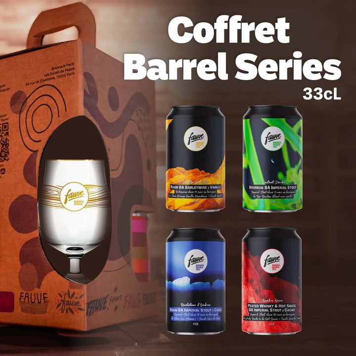 Coffret Fauve Barrel Series 2025 - Barleywine BA - Imperial Stout BA - 4 Can + 1 Verre Lüttich