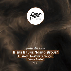 Avalanche Noire - Bière Brune "Nitro Stout" à l'Azote - Ingrédients Français - 33cL