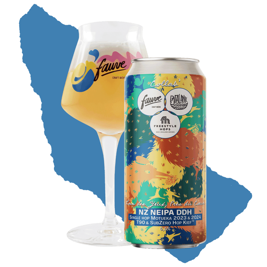 Loin des Yeux, Près du Coeur - NZ NEIPA DDH Single Hop Motueka 2023 & 2024, T90 & SubZero Hop Kief - Collab' L'Atalante x Freestyle Hops - 44cL