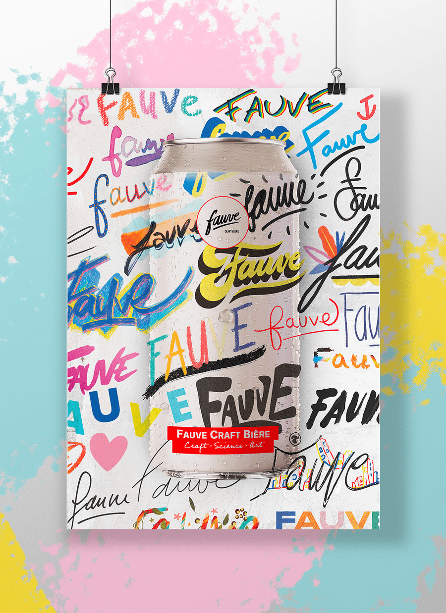 Affiche Fauve A2 - "Canette et signatures des artistes Fauve"